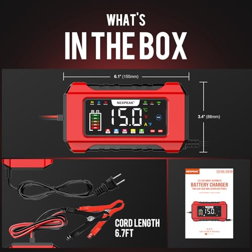 15-Amp 12V 24V Portable Car Battery Charger A395837