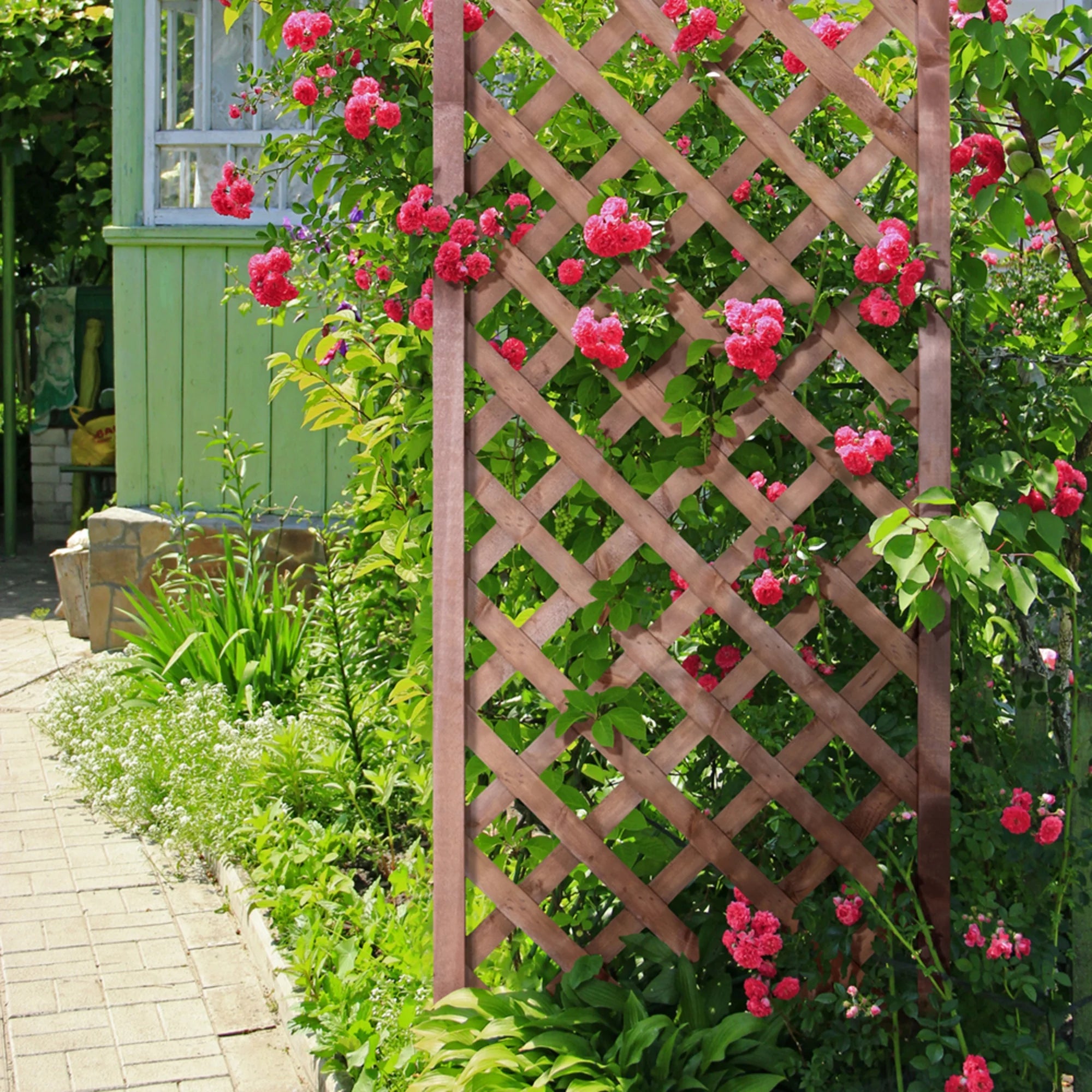 Walnut-Tone Diamond Lattice Trellis K5157
