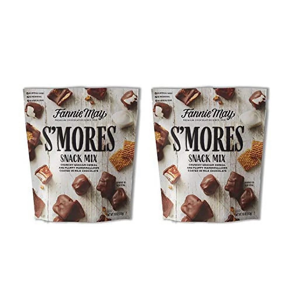 18oz Bag 2 Pack Milk Chocolate Covered Mini Marshmallows and Graham Cereal Snack Mix B22602