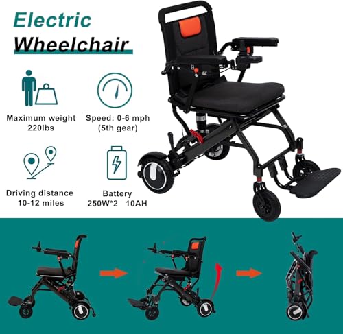 Black Lightweight Foldable Electric Wheelchair E24567