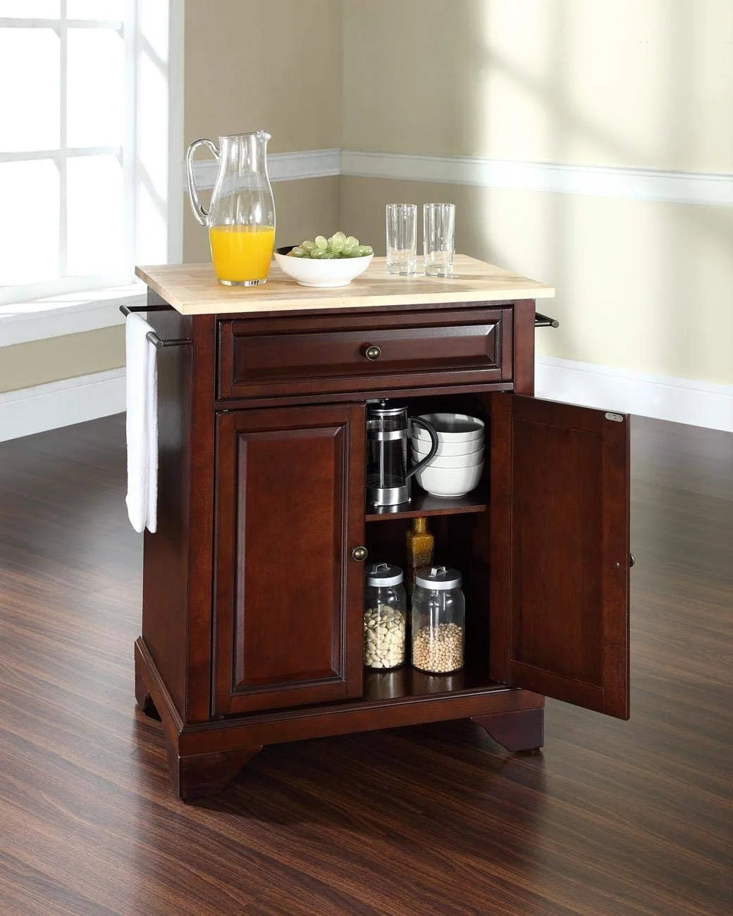 Kitchen Island With Natural Wood Top R11945