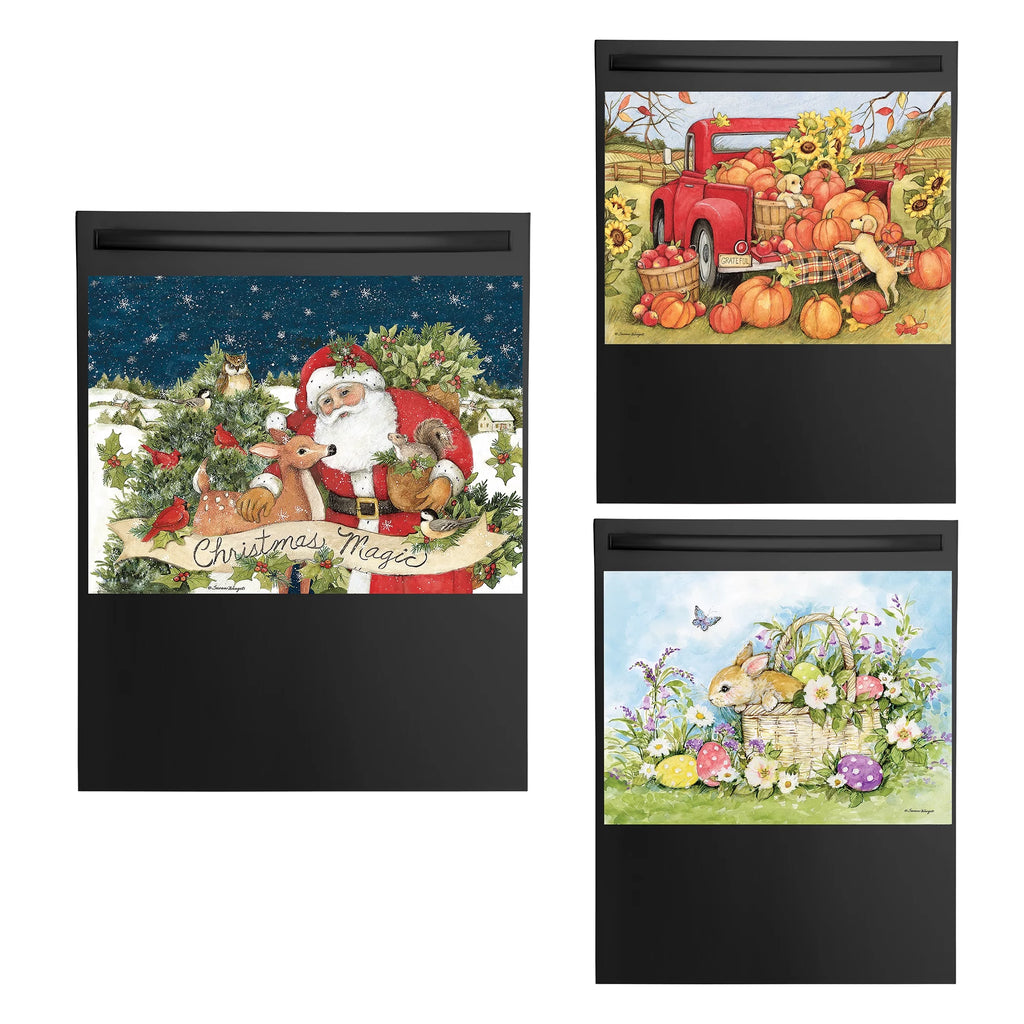 3-Piece Seasonal Decorative Kitchen Dishwasher Magnet Set V301