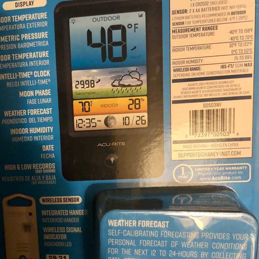 Wireless Color Forecaster with Temperature & Humidity B256