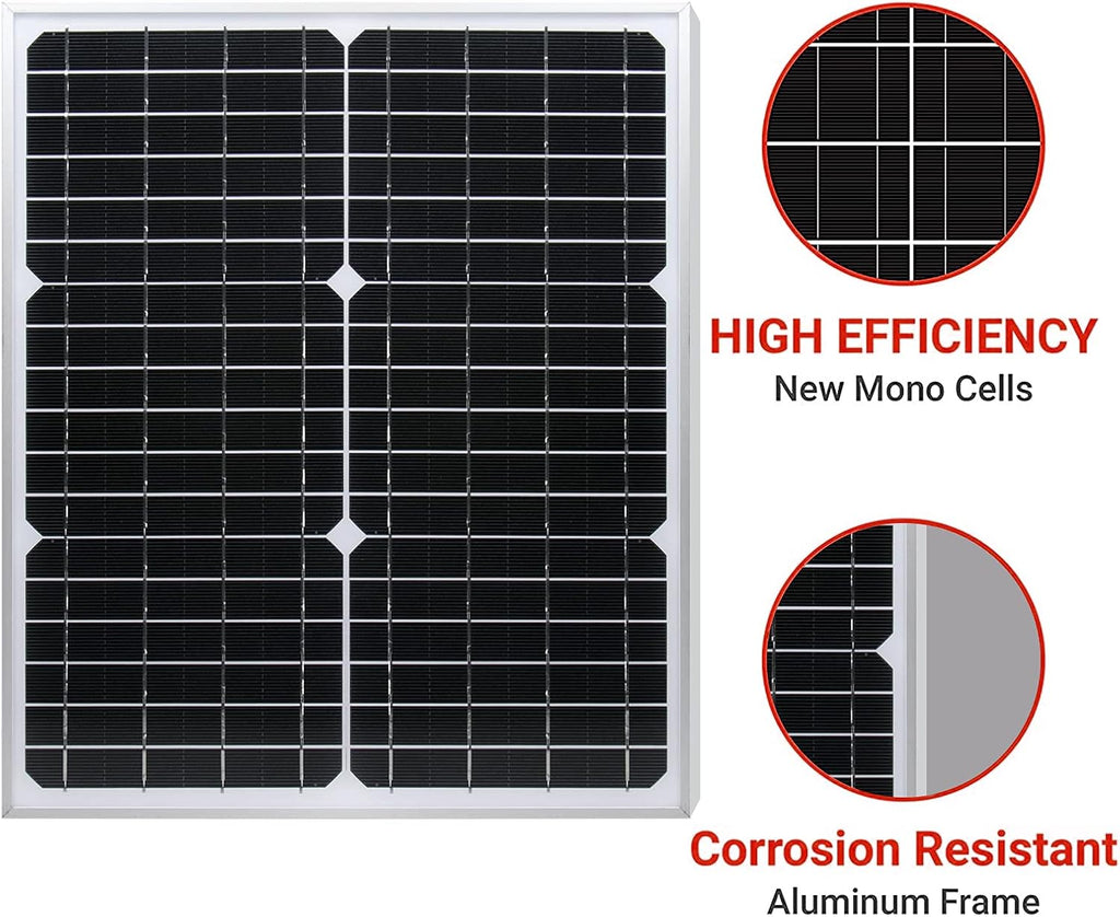 30 Watt 12 Volt Monocrystalline Solar Panel with 10A Charge Controller A237969