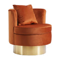 Cognac Velvet Swivel Accent Chair J168