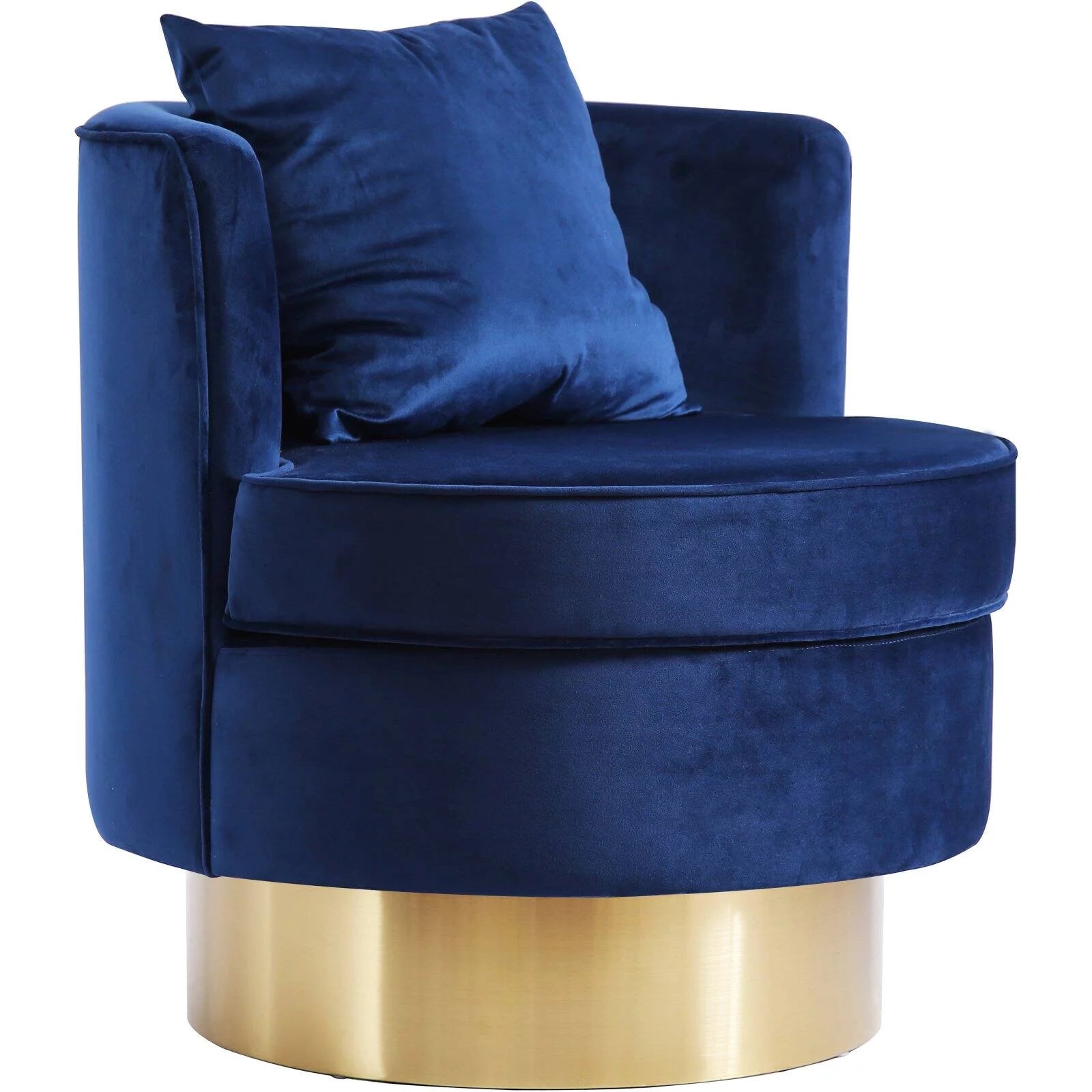 Cognac Velvet Swivel Accent Chair J168