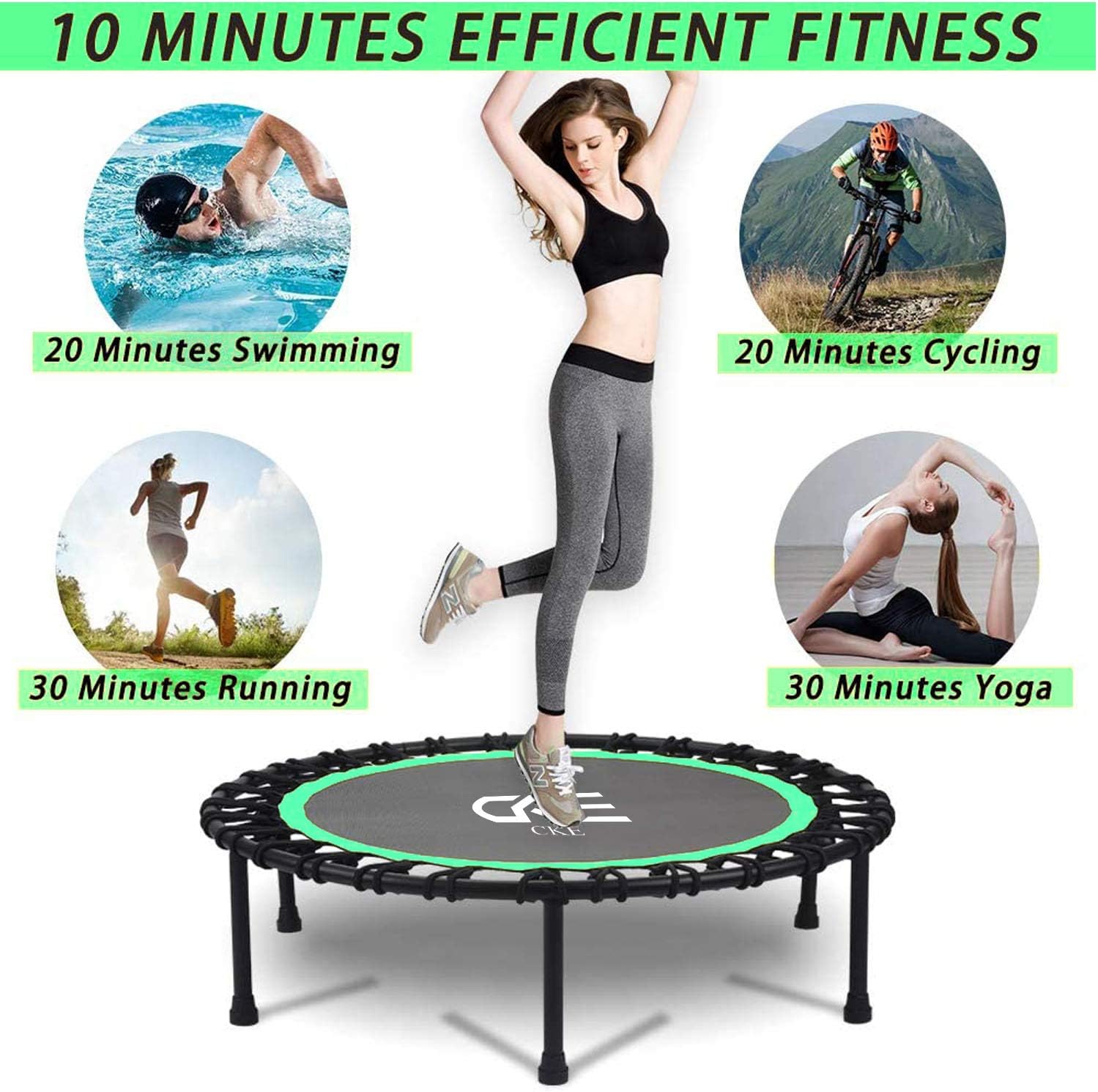 40 Inch Mini Trampoline with Safety Anti-Skid Pads (Light green) Z1376