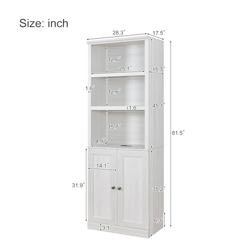 Twin Size Murphy Bed with 2 Side Cabinet Storage Shelf and Bookcase O564914