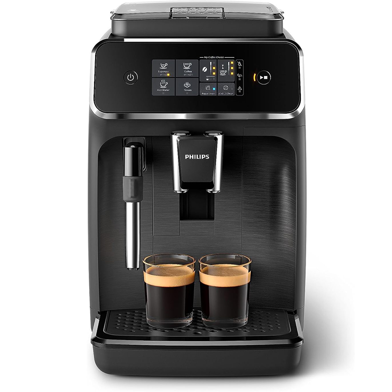 Black fully automatic espresso machine with milk frother I88273