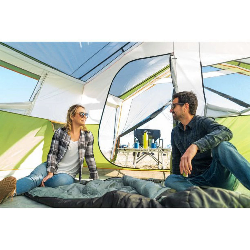 8-Person Family Cabin Tent with Screen Porch, Green X893395