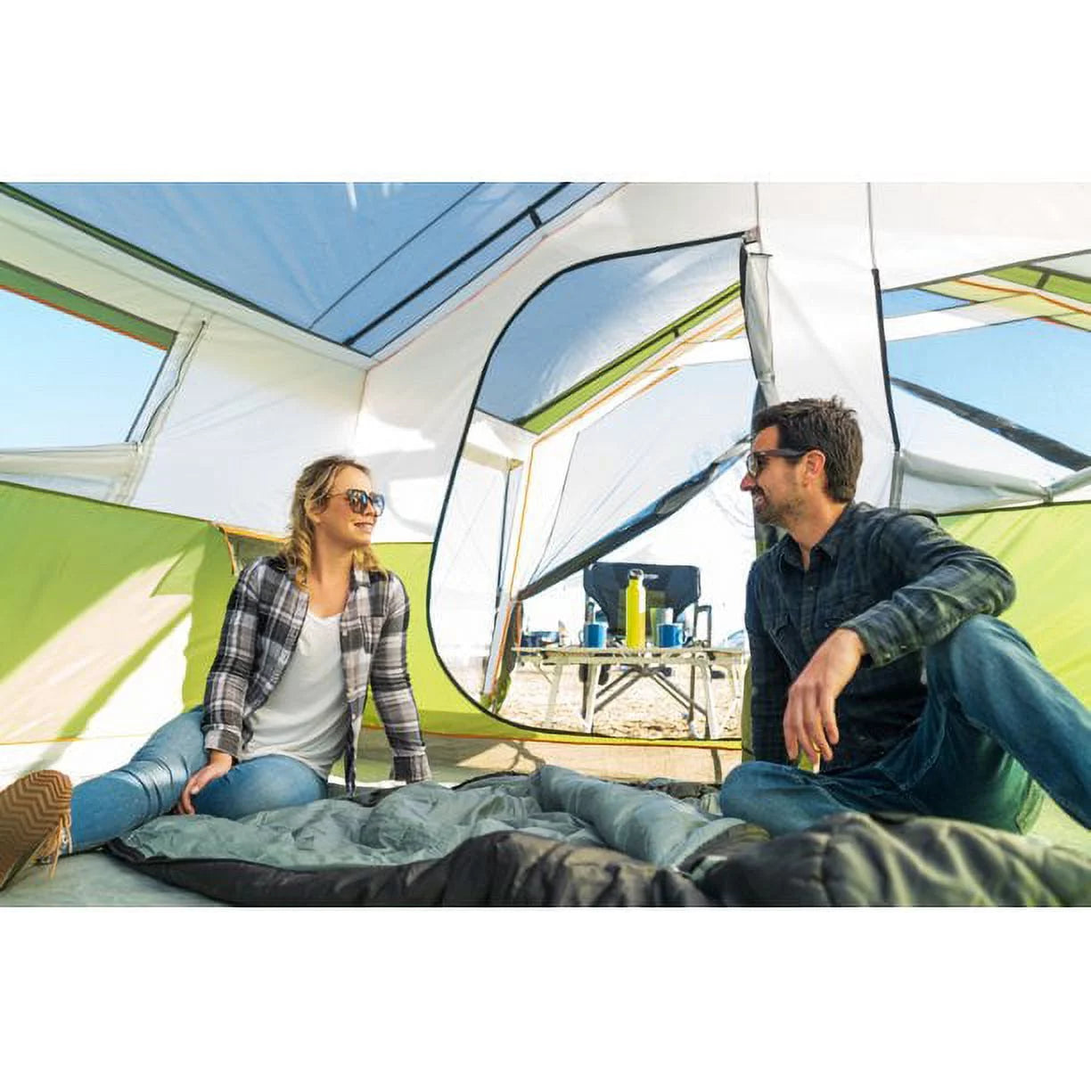 8-Person Family Cabin Tent with Screen Porch, Green X893395