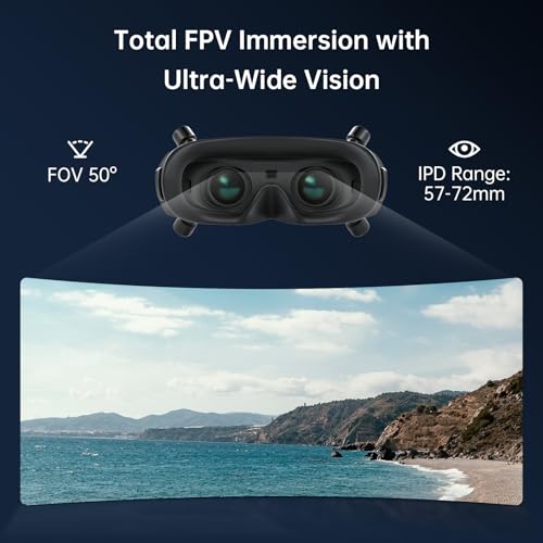 1080p Ultra-Wide Screen FPV Goggles with Head Tracking X1919