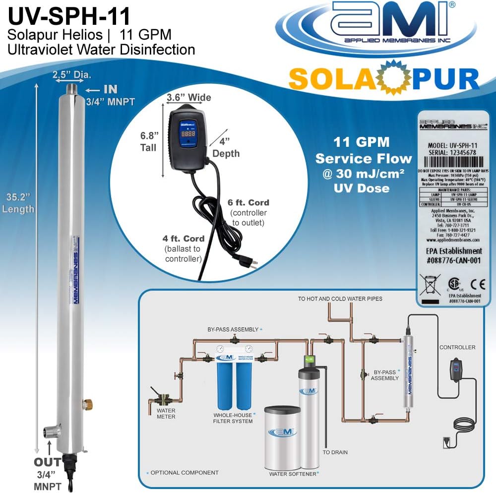 Whole House Ultraviolet Water Purifier UV Sterilizer 11 GPM J33037