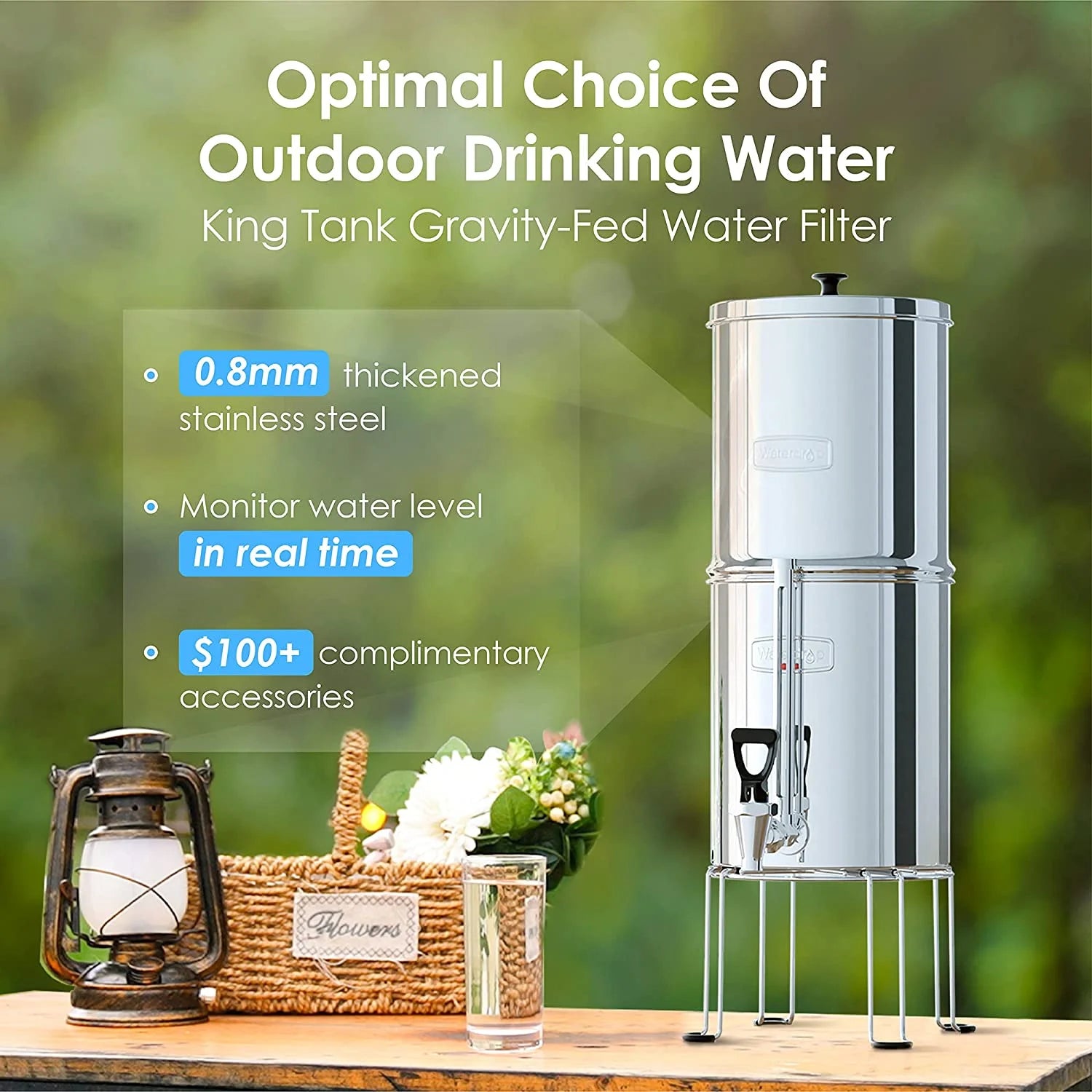 2.25-gallon Stainless-steel Water Filter System with 4 Filters R676294