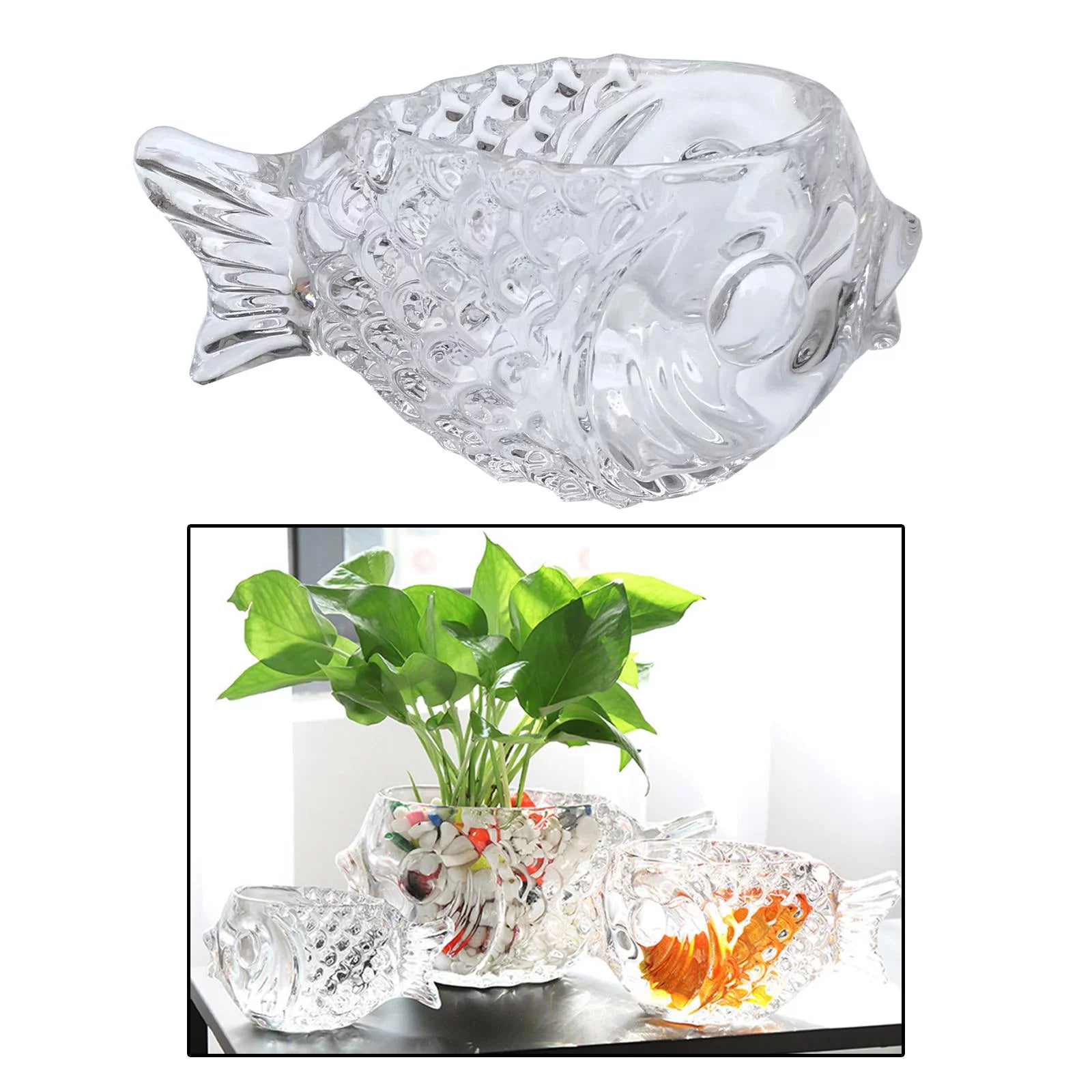 Clear Fish Shaped Cocktail Glassware D939
