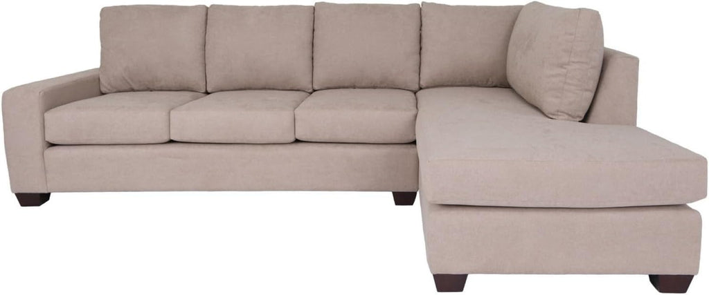 Tan Polyester Nylon L Shaped Sectional Sofa with Solid Wood Frame Q5220