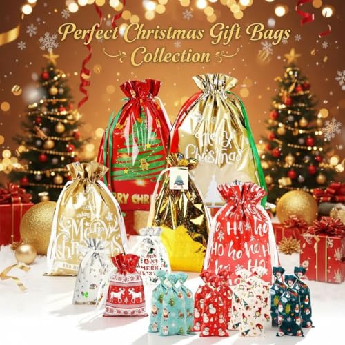 80PCS Christmas Gift Bags Set Q354
