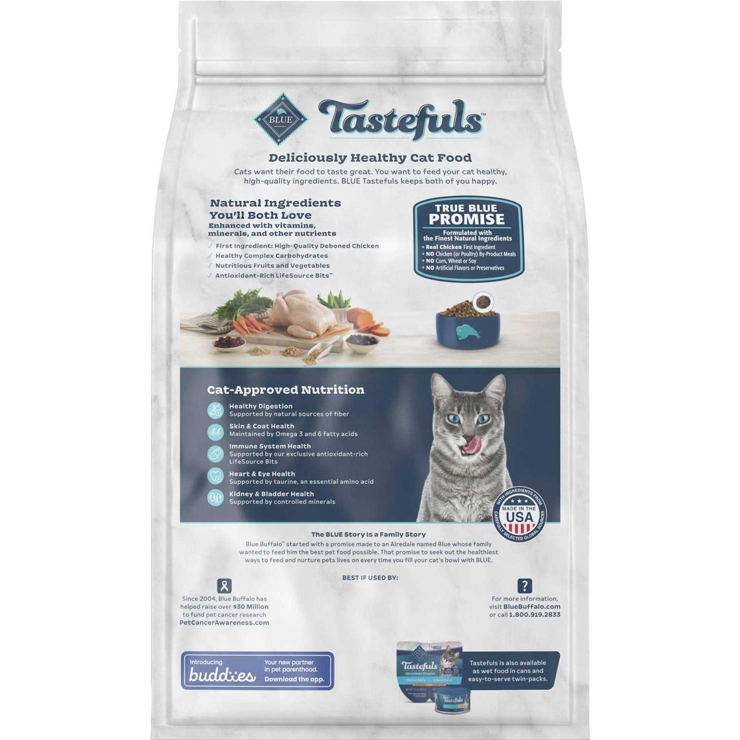 Blue Buffalo Indoor Health Adult Cat Food Chicken & Brown Rice Recipe D3383