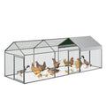 Large Metal Chicken Coop, 120" x 40" x 40" with Cover, 3 Lockable Doors S818272