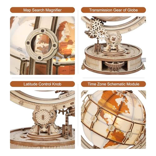 Illuminated Globe with Stand 180pcs 3D Wooden Puzzles T18976