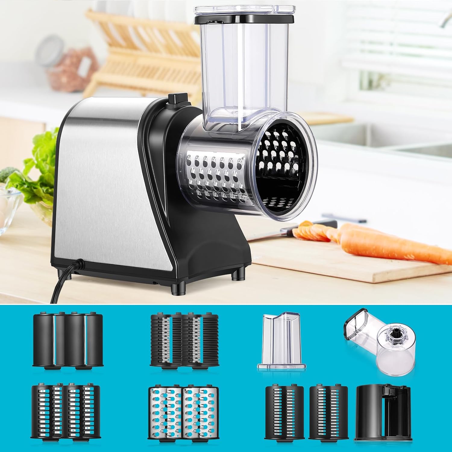 250W Electric Cheese Grater with 5 Attachments K260858