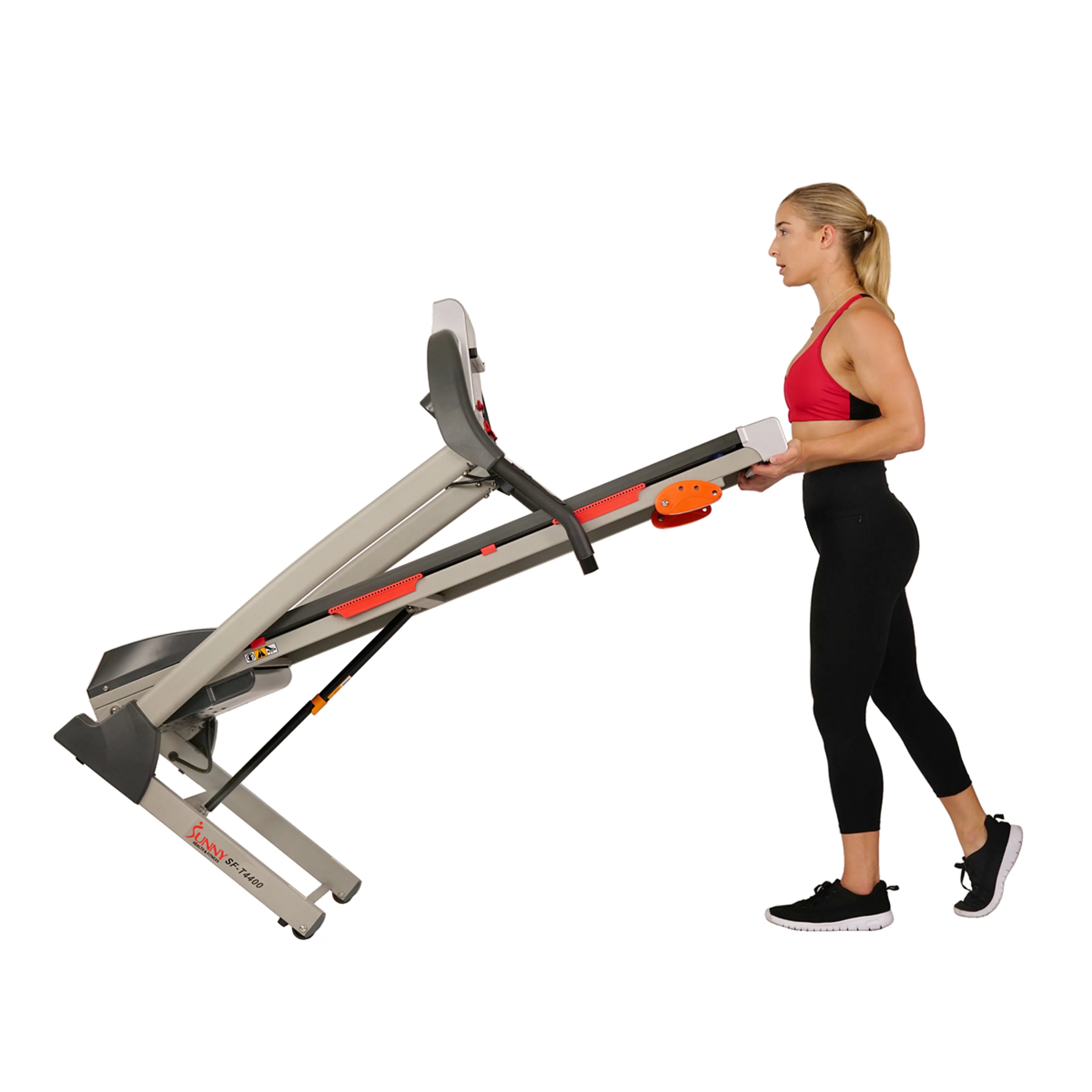 Manual Incline Folding Treadmill with Pulse Sensors LCD Monitor E28317
