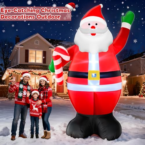 Giant Christmas Inflatables Santa Claus with Built-in LED Lights A9707