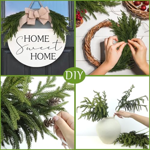 12 Pcs Artificial Green Pine Branches M19157