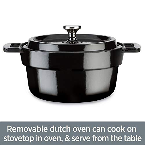 5 Quart 7-in-1 Electric Slow Cooker with Stainless Steel and Cast Iron C1123