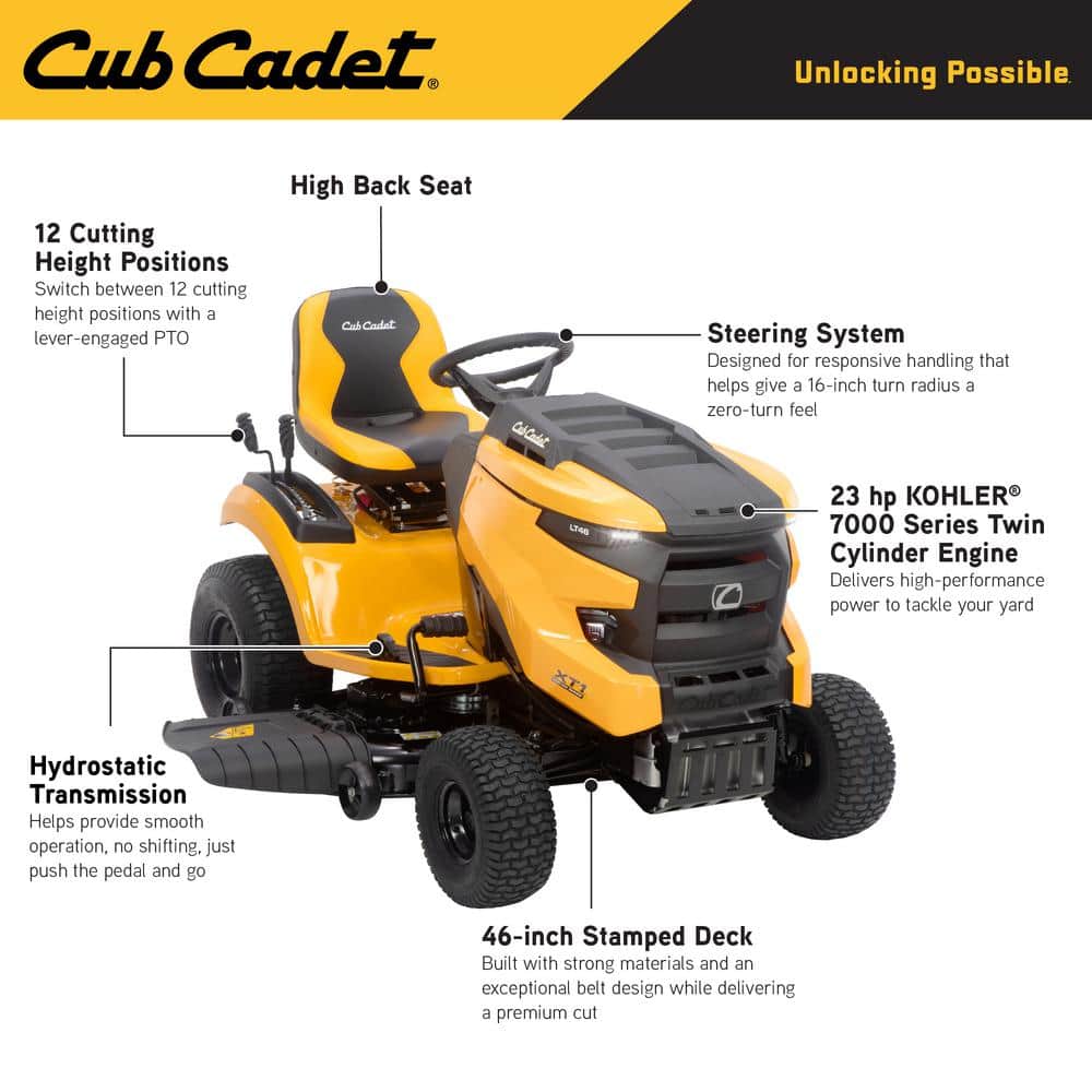 46 in. 23 HP V-Twin Gas Riding Lawn Tractor V5857