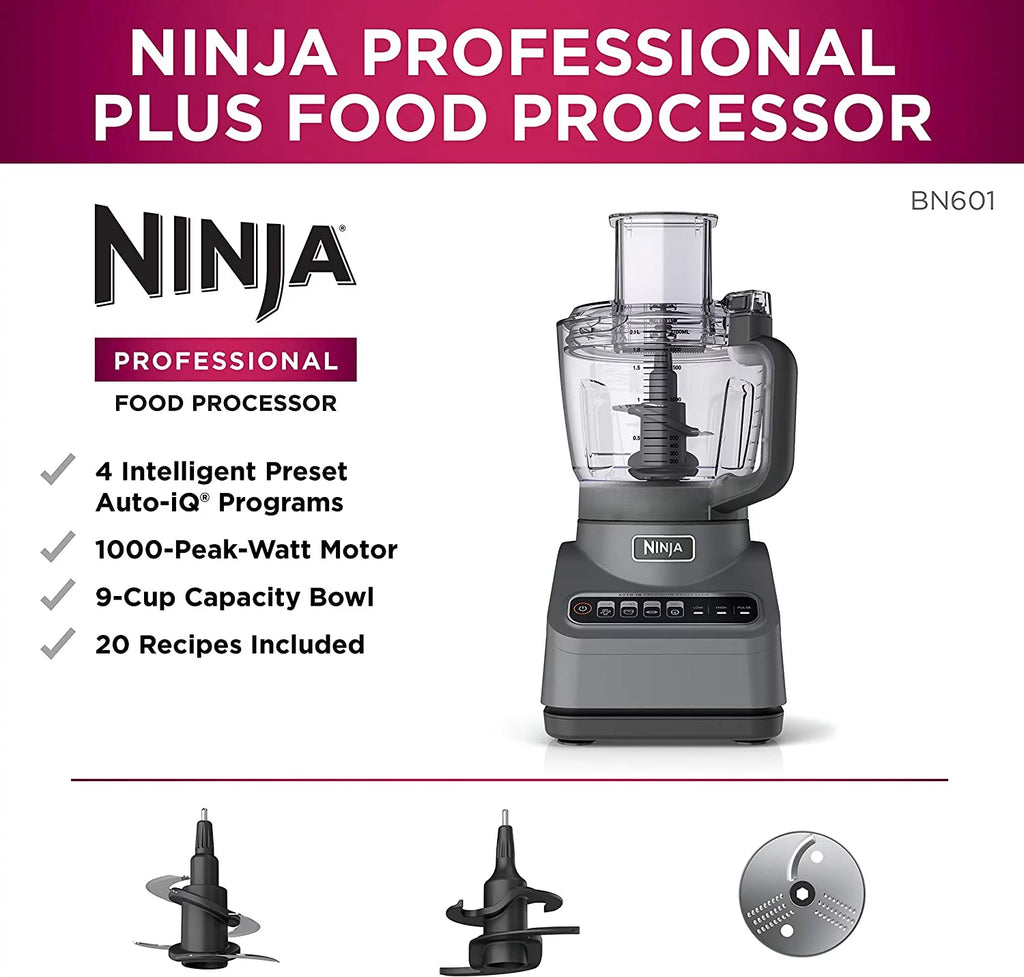Restored 9Cup Silver Stainless Food Processor 1000 Watts X95797