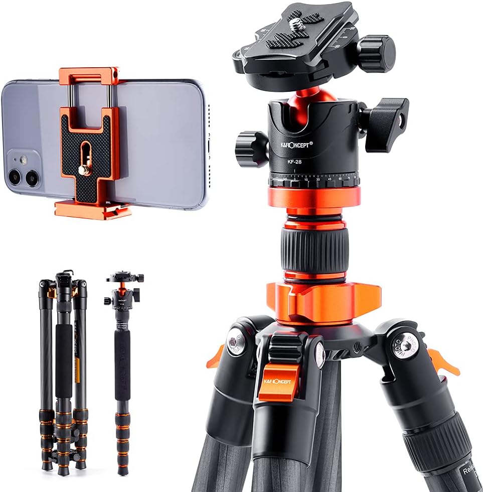 68" Carbon Fiber Camera Tripod with Metal Ball Head and Quick Release Plate M70370