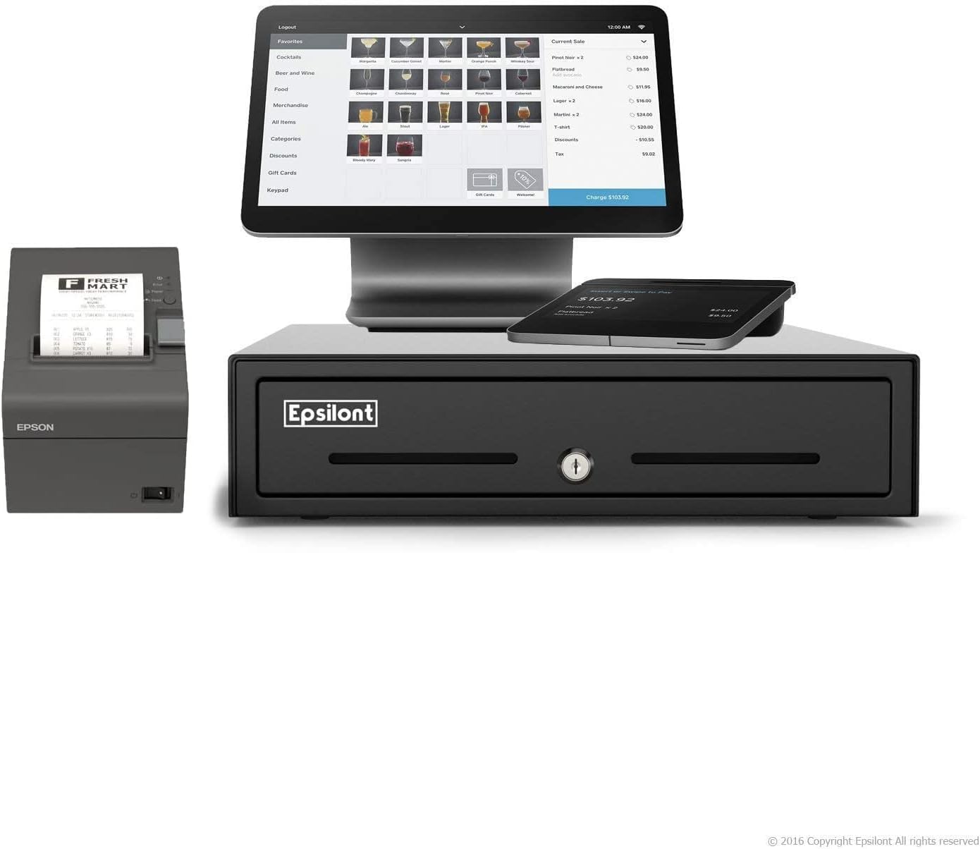 Android Based Dual Display POS System with Black Cash Drawer F7927