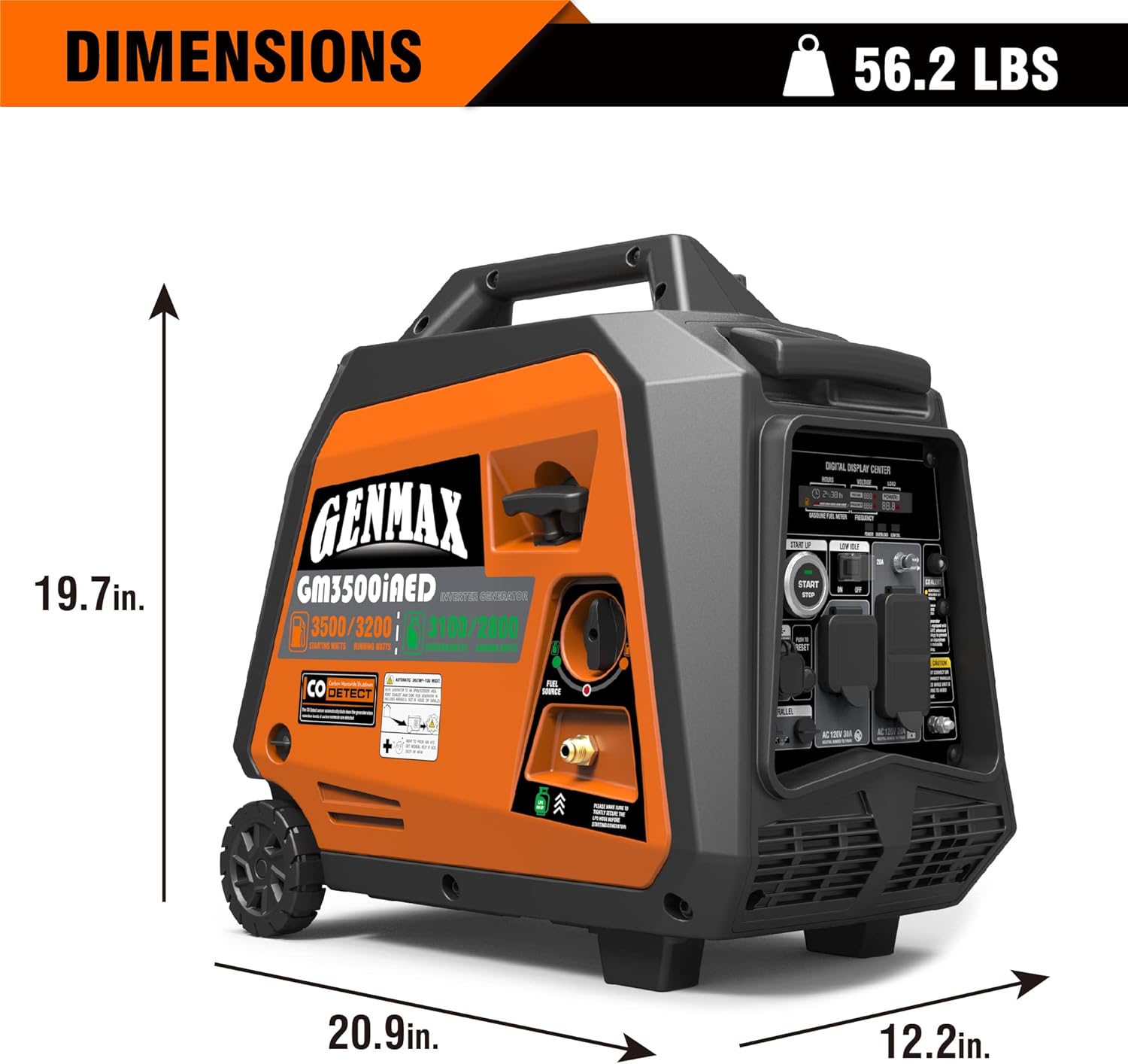 3500W Portable Inverter Generator with Remote/Electric Start P504214