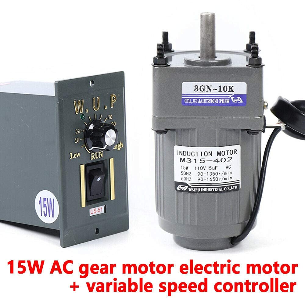 Electric Motor Variable Speed Controller 1:10 125RPM 110V 15W Single-Phase N953