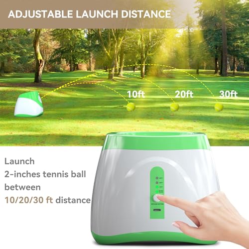 Automatic Dog Ball Thrower Launcher with 12 PCS Tennis Balls, Green K4216