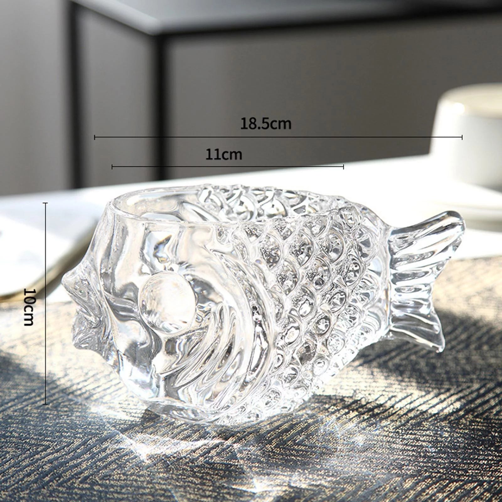Clear Fish Shaped Cocktail Glassware D939