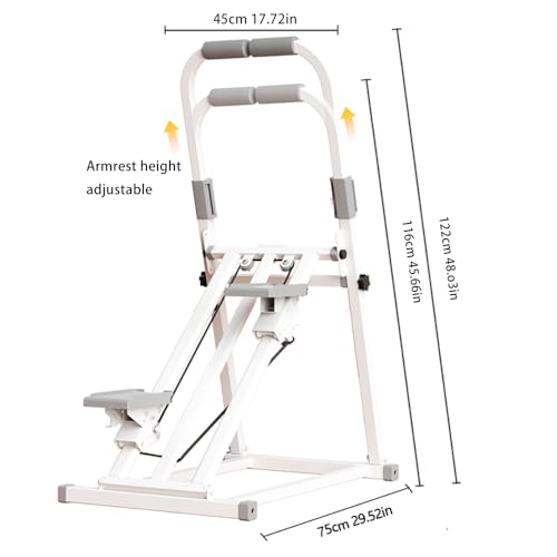 Compact Adjustable Stair Stepper Machine with Handles White X438