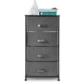Dark Grey 4 Drawer Fabric Dresser with Steel Frame U395