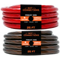 8Ga 25ft each Black/Red Translucent Car Power Ground Wire 50ft S19586