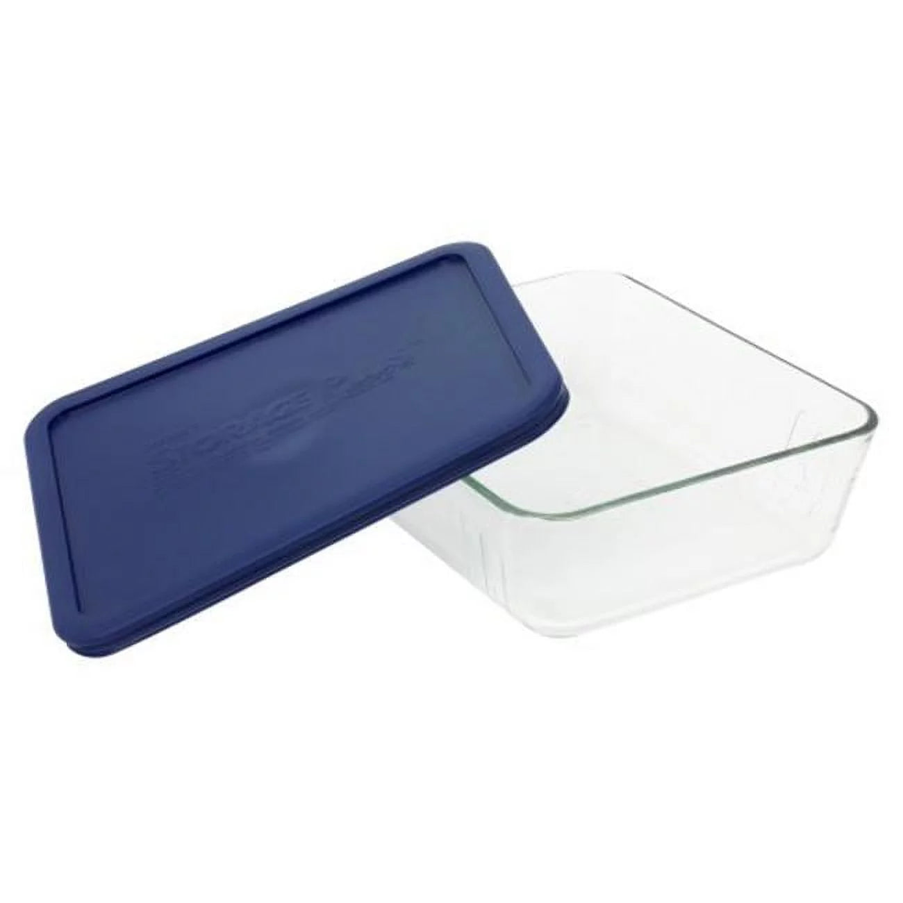 11-cup Rectangular Glass Food Storage Container with Blue Lid P579474