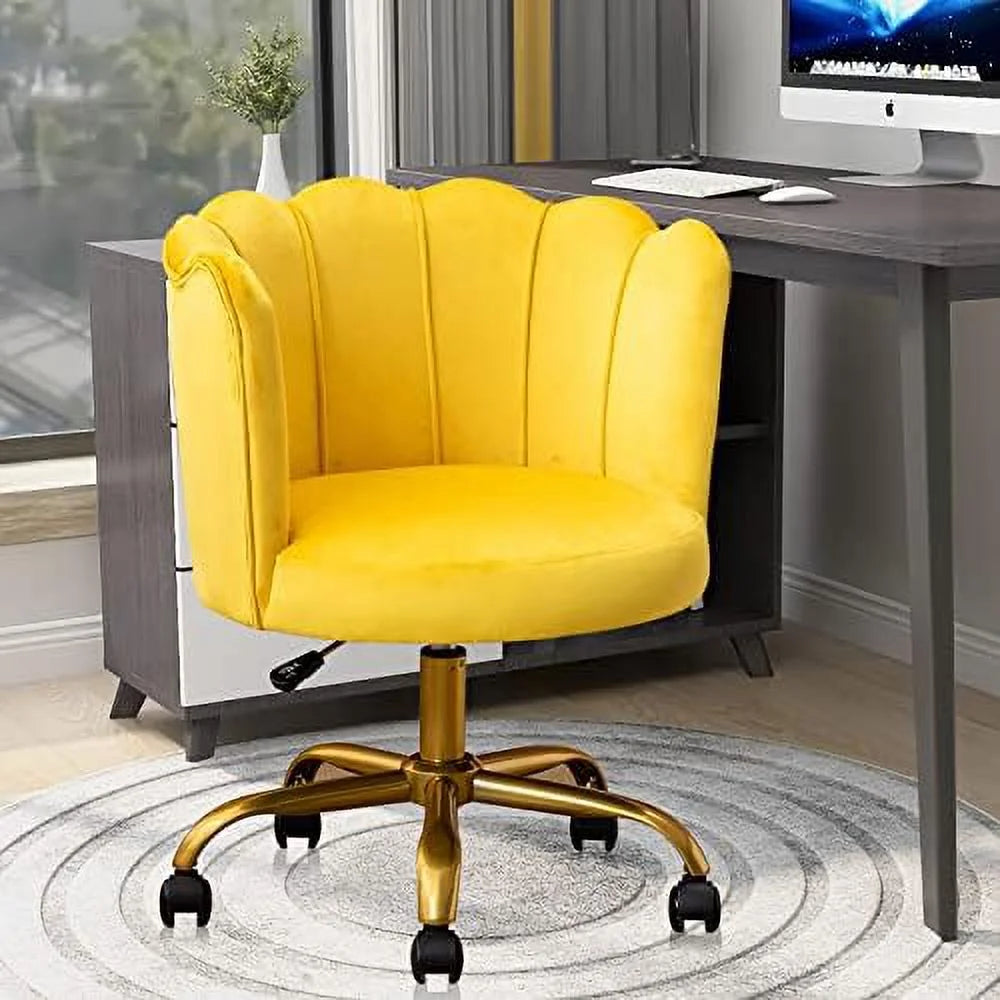 Velvet Desk Chair with Gold Base H194
