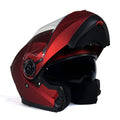 Red Advanced Motorcycle Modular Helmet with Drop Down Visor - Large E580624