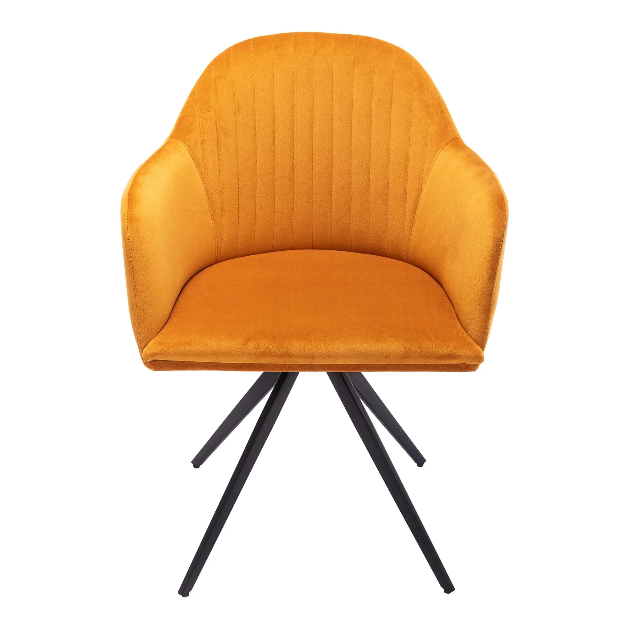 Cognac Velvet Swivel Arm Chair O403