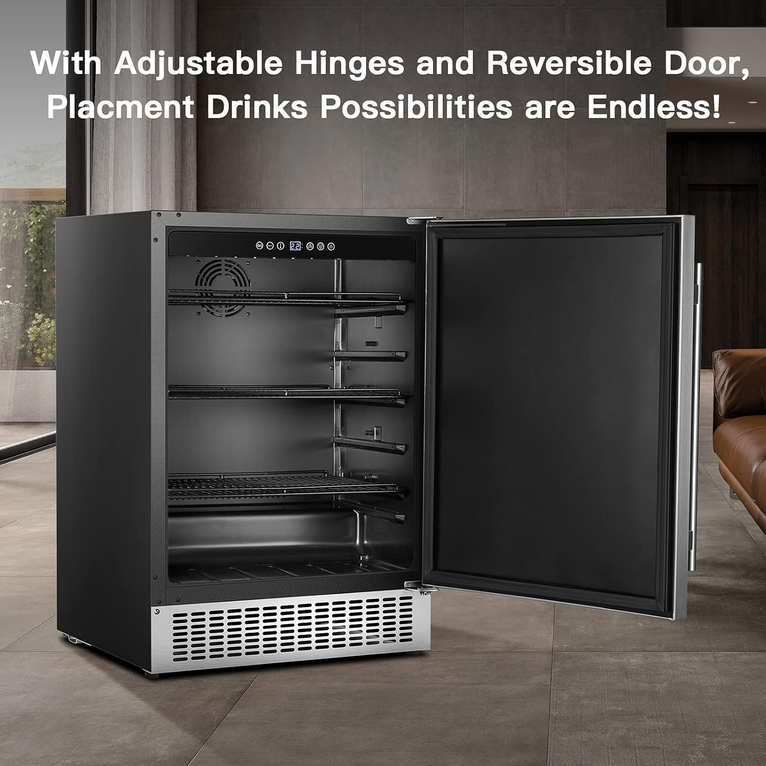 Stainless Steel Beverage Refrigerator 180 Cans L357