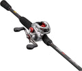 Silver Baitcast Reel and Fishing Rod Combo, 6-Foot 10-Inch 1-Piece Premium IM6 Graphite Rod with Split Grip EVA Handle H9186