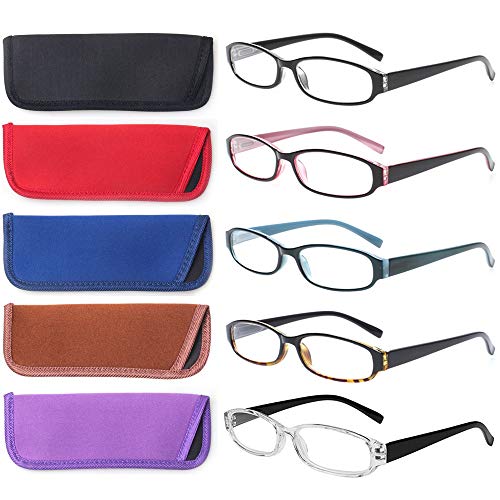 5 Pairs Spring Hinge Reading Glasses I220900
