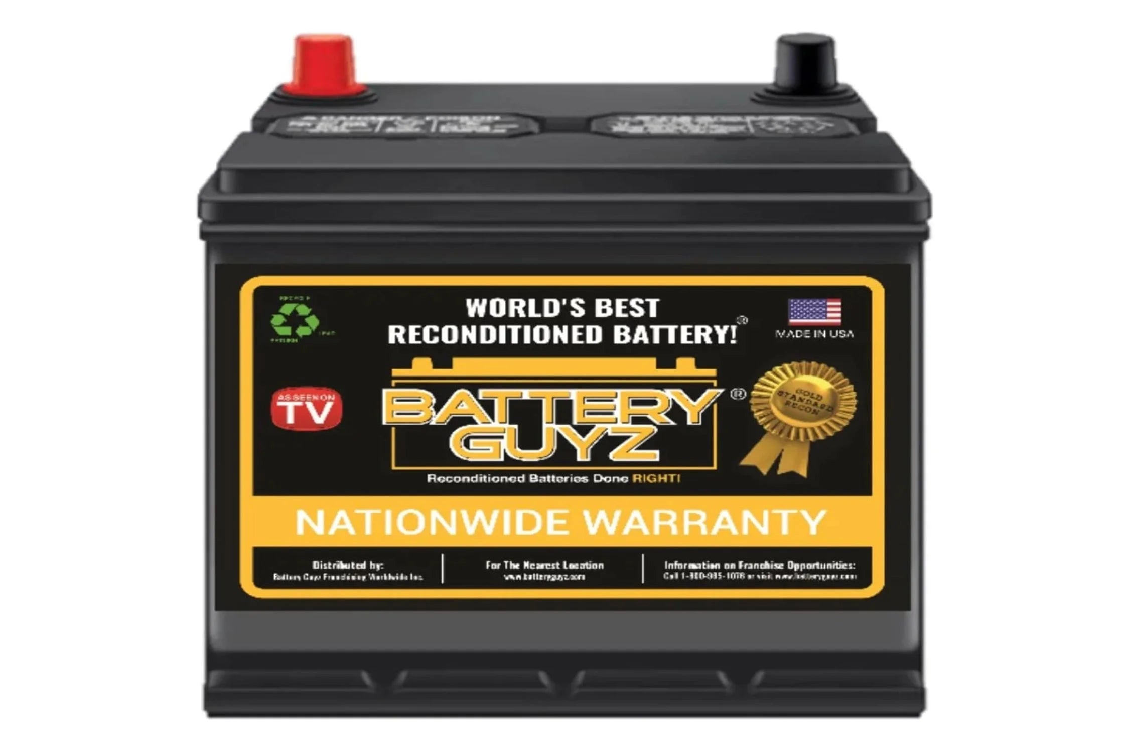 Reconditioned Lead Acid Automotive Battery, Group Size 121R, 12 Volt, 600 CCA T6874