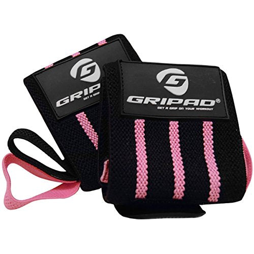 12" x 3" Weight Lifting Support Wrist Wraps with 2 Thumb Loops C579852
