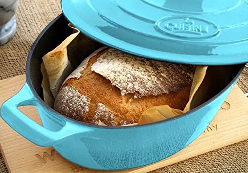 Enameled Cast Iron Covered Oval Dutch Oven Casserole Pot, 6.75 QT J729681